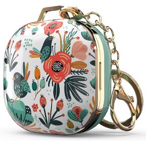 حافظة لهاتف Galaxy Buds FE/Galaxy Buds 2 Pro/Galaxy Buds Pro/Galaxy Buds 2/ Galaxy Buds Live، غلاف صلب منقوش لطيف مع مشبك للنساء والرجال (نعناعي) in Kuwait