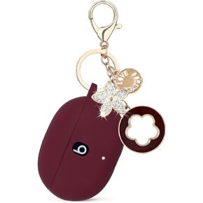 Competible with Beats Studio Buds Case Silicone Protective Case with Keychain for Beats Studio Buds + (2023) / Beats Studio Buds (2021) (Black)