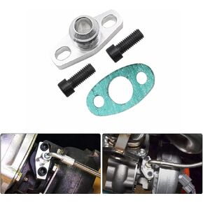 1 PC Car Turbocharger, GT28 GT30 Joint AN10 Garrett Metal Alloy Flange Turbine Oil Inlet Repair Kit, Turbine Oil Return Drain Flange Adapter, Universal Accessories for Most Cars (Silver) in Kuwait
