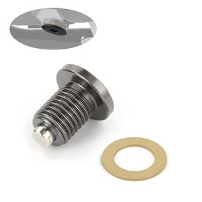 Xitomer M12*1.5p Low-Profile Magnetic Oil Drain Plug Bolt， Fit for KLR650 Ninja 650 Vulcan S VN650 Z1000 / YZF-R3 WR250R MT-03 / Grom MSX125 2022 CBR1000RR CBR650R, Low Profile Magnetic Drain Plug