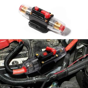 2 Pcs Car Audio Inline 30A Amps Circuit Breaker, 12-24V DC Overload Protection Fuse with Manual Reset, for Car Audio Marine Boat Stereo Switch Inverter Replace Fuses