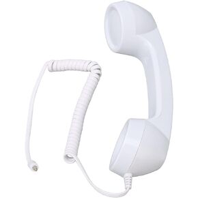 Retro Phone Handset, 3.5mm Cell Phone Receiver, Radiation Proof, HandheldCell Phone Telephone Handset for Mobile Phones Computers (Black)