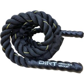 حبل DIRT - حبل القفز الموزون - قبضة محسنة وأكمام واقية - حبال معركة التمرين - تمرين الجسم بالكامل - اللياقة البدنية - التمارين المنزلية، صالة الألعاب الرياضية، تدريب القلب والتحمل - الرجال والنساء - 3 أرطال in Kuwait