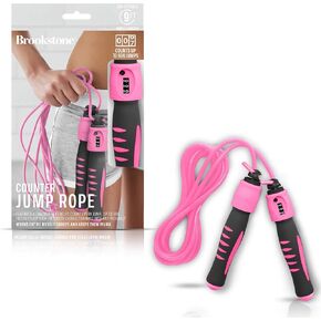 Brookstone Counter Jump Rope For Fitness, Counts Up To 999 Jumps, Adjustable 9 Ft Jumprope Length - Counting Jump Rope With Analog Counter - No Batteries Required