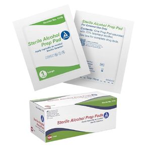 Dynarex Alcohol Prep Pads, Medical-Grade and Non-Woven Prep Pads, Saturated with 70% Isopropyl Alcohol, Rapid-Acting Antiseptic Wipes, 1-Ply, Large, 1 Case of 100 Alcohol Prep Pads