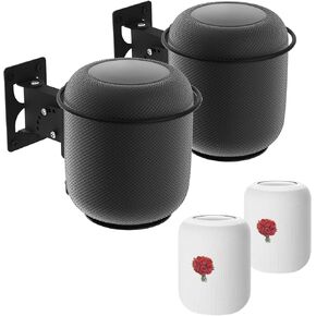 2-Pack Speaker Wall Mount for HomePod 1st Wall Mount, Adjustable Swivel & Tilt Mount for HomePod Gen 1 Wall Mount, Heavy Duty Speaker Mount for HomePod 1st Mounting Brackets with Hardware Kit (Black)