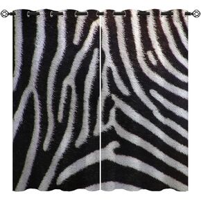 Animal Fur Blackout Curtains for Girls Boys Kids Home Decor, Wolf Bear Fox Brown Black Wild Skin Grommet Thermal Insulated Drapes Darkening Window Curtain for Bedroom Living Room, 42 x 45 Inch