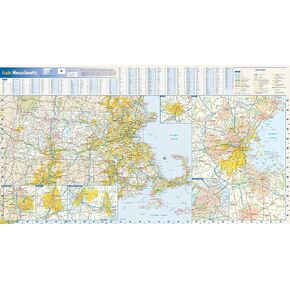 Massachusetts State Wall Map - 30.5" x 16.75" Laminated