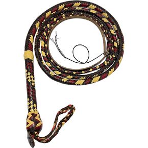 Bull Whip 04 to 12 FEET 16 PLAITS Hand Made Cow Hide Leather Custom BULLWHIP Belly and Bolster Construction Dark Brown