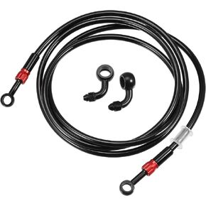 X AUTOHAUX خرطوم الفرامل AN3 28 90 درجة M10 دراجة نارية خط الفرامل الهيدروليكية خرطوم النفط المناسب ل ATV دراجة نارية موتوكروس سباق الدراجة 200 سم أسود 1 مجموعة in Kuwait