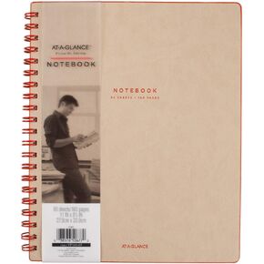 AT-A-GLANCE Notebook, Twinwire, Ruled, 80 Sheets, 11 x 8-1/4", Collection, Tan/Blue (YP14307)