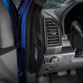 Voodonala Black Grain Side Dashboard Panel Outlet Vent Covers Trim for Ford F150 2015 2016 2017