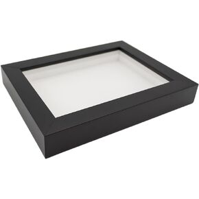 18x18 Shadow Box Gallery Wood Frames - Black DEEP Shadowbox Frame with a Display Depth of 3/4" - Shadowbox Frame Includes Shatter Proof UV Acrylic Front, Acid Free Interior, and Hanging Hardware