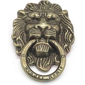 Lion Pattern Cell Phone Ring Stand Holder Colorful Cute Pattern Painted Universal Metal Buckle Finger Ring Kickstand Compatible Various Smartphones Tablet Or Phone Cases (Bronze)