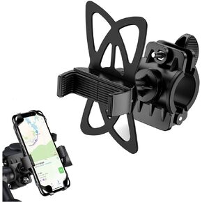 Motorcycle Phone Mount，Bike Phone Mount Holder，Universal Bike Phone Mount，Adjustable Bicycle Phone Rack - Bike Phone Holder Compatible w/iPhone & Android Cell Phones