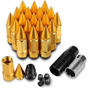 20PCS M12x1.5 Anti Theft Wheel Spikes Lug Nut,Replacement for 2006-2019 Fusion,2012-2019 Focus,2001-2019 Escape Aftermarket Wheel(Red)