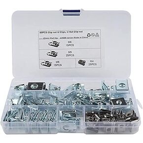 80 Pcs Thread Clip Nut Set U-Shaped Nut M4 M5 M6 M8 for Automobile Motorcycle Interior Trim Set