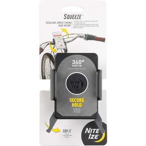 Nite Ize Squeeze Rotating Smartphone Bar Mount, Universal Bike Phone Holder For Bar or Stem, Compatible With MagSafe iPhone 12 Pro Max/Mini/Galaxy/Edge/Google Pixel and more
