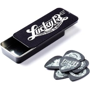 JIM DUNLOP Lucky 13 Pick Tin, Assorted, .73mm, 6 Picks/Tin