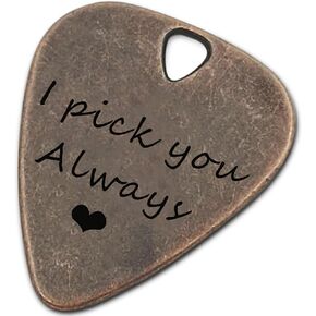 Guitar Picks, Guitar Pick, Guitar Pics, Bronze Birthday Gift, Bass Guitar Accessories, Custom Guitar Pick, Guitar Picks Medium, for Acoustic Guitar Acoustic Guitars (Bronze I pick you always)