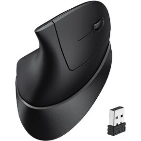 iClever Ergonomic Mouse, 2.4G Wireless Vertical Mouse, Silent Click, 7 Buttons, USB-C Rechargeable, 4 DPI 800/1200/1600/2400 with 3 Adjustable Tilt, Jiggler for Laptop, PC, Computer, Windows 8/10/11