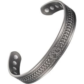 Copper Magnetic Bracelet for Women, 99.99% Pure Copper Cuff with 3500 Gauss Magnets (D)