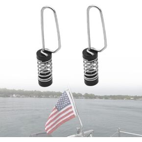 Boat 24" Flag Pole & Mount Base, Marine Deck Socket Rod Holder Bracket Kits for Tube 3/4" in Dia Stock for 12 to 16" Flag (A)