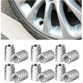 12 Pcs Car Tire Valve Stem Cap Covers, Aluminum Alloy Air Caps Cover, Leak-Proof and Corrosion Resistant Auto Accessories, Universal Stem Cap for Trucks SUVs Motorcycles (Red)