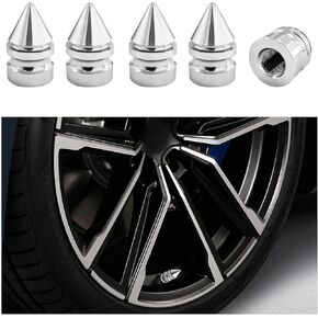 5 PCS Car Tire Valve Caps, Spike Aluminum Tire Wheel Valve Stem Covers, Corrosion Resistant Auto Rim Dust Caps, Universal Stem Cover for Car, SUV, Truck, Bike, Motorcycle (Black) in Kuwait