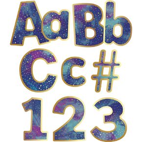 Carson Dellosa 219-Piece 4 Inch Galaxy Marble Cutout Letters for Bulletin Boards, Numbers, Punctuation & Symbols, Space Themed Bulletin Board Letters, Galaxy Classroom Letters for Bulletin Board