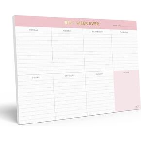 Sweetzer & Orange Weekly To Do List Pad. مفكرة مخططة أسبوعية من مينتي جولد مع مربعات جدول أعمال مخطط يومي. مخطط يوم 7 × 10 بوصة 2024 2025 - مخطط الطلاب، مخطط العمل ولوحة الملاحظات المرجعية.