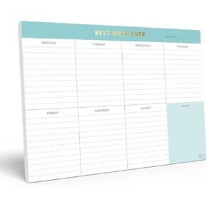 Sweetzer & Orange Weekly To Do List Pad. Gold Foil 7 days Planner with Daily Roadmap Agenda Squares. 7x10" Day Workbook 2025 - Student Blueprint, Work Manual, and Checklist Note Pad