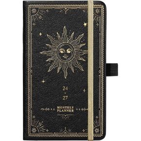 2024-2027 Pocket Planner - Monthly Pocket Planner (36-Month) with 60 Notes Pages, Jul. 2024 - Jun 2027, 6.2" x 4", 3 Year Monthly Planner with Contacts, Holidays and Pen Holder, Back Pocket - Black