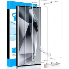LYWHL 3 Pack Screen Protector for Samsung Galaxy S24 Ultra, Durable Flexible TPU Hydrogel Film, Full Edge Coverage Protection Anti-Scratch Shock-Resistant, Sensitive Touch & Fingerprint Unlock