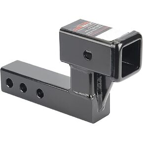 2Inch Trailer Hitch Receiver Extension with 4 inch Rise/Drop, Solid Shank