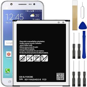 for Samsung Galaxy J7 Neo SM-J701M On7 SM-G6000 J4 (2018) SM-J400F/DS Battery EB-BJ700CBE EB-BJ700BBC Replacement Battery with Adhesive Tape Tool Repair Kit