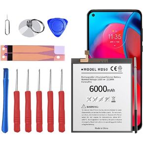 【6000mAh】 Moto G Stylus 5G 2021 Battery, High Capacity MD50 Battery for Motorola Moto G Stylus 4G (XT2211 / 2022) / G Stylus 5G (XT2215 / 2022) with Replacement Repair Tools Kit