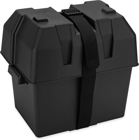 Camco RV/Marine Battery Box | Protects Your RV/Marine Battery from Collisions and Contaminants | Holds (1) 6-Volt Battery, 1-Pack (55391) , Black in Saudi Arabia