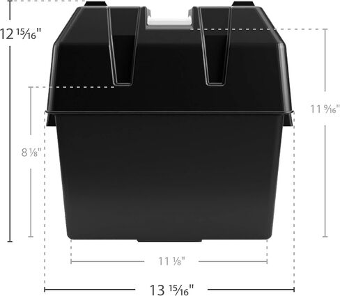 Camco RV/Marine Battery Box | Protects Your RV/Marine Battery from Collisions and Contaminants | Holds (1) 6-Volt Battery, 1-Pack (55391) , Black in Saudi Arabia