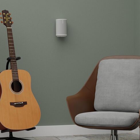 حامل جداري لمكبر الصوت الثابت من Sanus لجهاز Sonos Era 100™ - حامل مكبر صوت منخفض المستوى مع تثبيت سهل في 3 خطوات والأجهزة المضمنة - مجموعة بيضاء مكونة من حاملين in Saudi Arabia