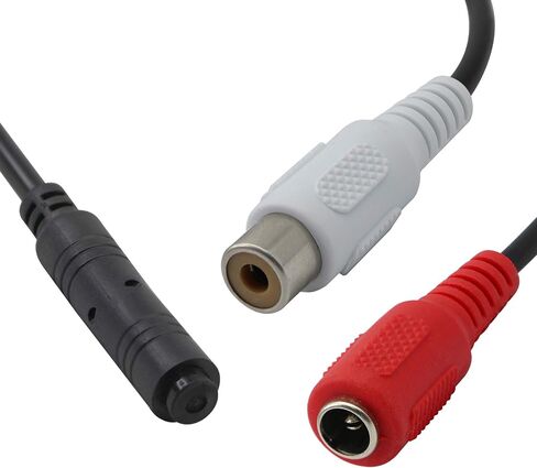 ميكروفون جينتوويون عالي الحساسية، ميكروفون صغير لالتقاط الصوت، ميكروفون CCTV عالي الحساسية، مع سلك طاقة وكابل صوت لصوت كاميرا DVR الأمنية in Saudi Arabia