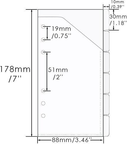 A6 أظرف نقدية ضيقة الحجم فواصل مع جيوب، 6 علامات تبويب لوضع الميزانية، مجلدات الميزانية، فواصل الفهرس، أظرف أموال الفاتورة لمنظمي أموال مخطط الفاتورة in Saudi Arabia