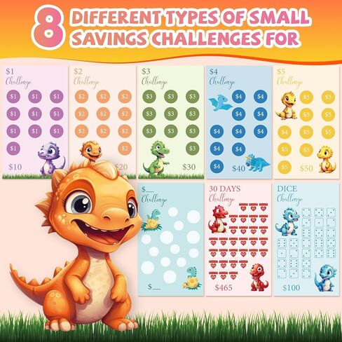 32Pcs Budget Binder Savings Challenge Trackers for Budget Planner, A6 Money Saving Wallet Cash Organizer Book Cards with $1, 2, POCKET MONEY, DICE Challenge, 26 WEEKS, 30 DAYS, DIY in Kuwait