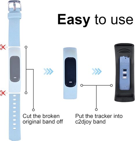 Strap TPU Wristband Compatible with Garmin vivosmart 4,Make Broken Original Band Work again in Saudi Arabia