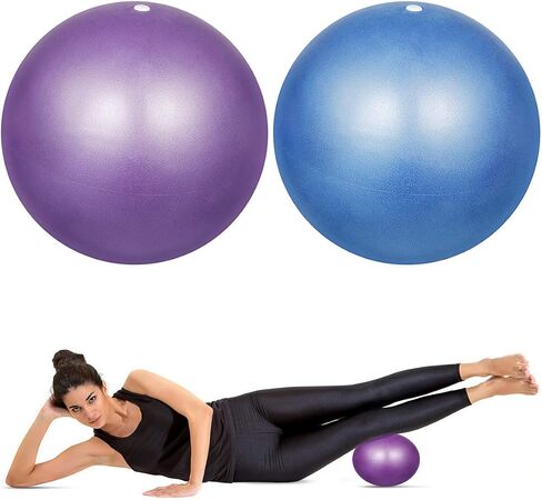 2pcs Mini Exercise Ball 9inch/23cm Small Yoga Ball Soft Pilate Ball Home Training Ball, Anti Burst and Slip, with Inflatable Straw for Therapy, Barre, Core Training in Saudi Arabia