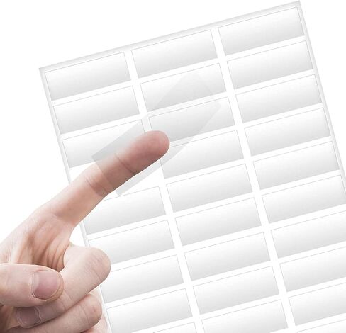 Performore Glossy Crystal Clear Address Labels for Laser Printer, 1X2.5 Inch Self Adhesive, 30 Labels per Sheet, 10 Letter Sheets Size Included, 300 Labels, Transparent Printable Rectangle in Saudi Arabia