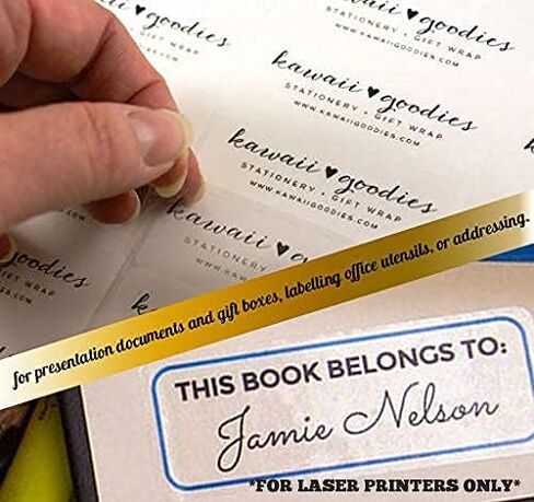 Performore Glossy Crystal Clear Address Labels for Laser Printer, 1X2.5 Inch Self Adhesive, 30 Labels per Sheet, 10 Letter Sheets Size Included, 300 Labels, Transparent Printable Rectangle in Saudi Arabia