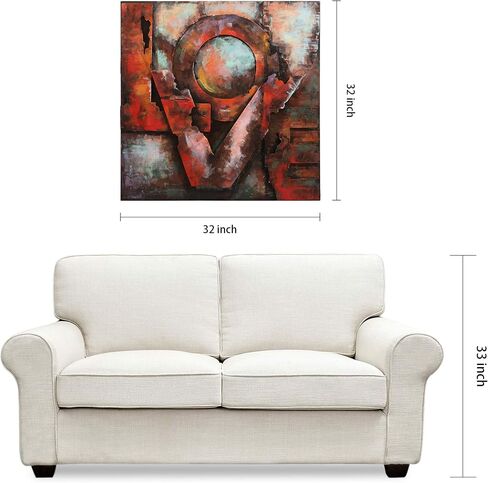 Empire Art Direct - PMO-130212-3232 Love Mixed Media Iron لوحة فنية جدارية ذات أبعاد مرسومة يدويًا، 32 بوصة × 32 بوصة × 2.6 بوصة، جاهزة للتعليق in Saudi Arabia