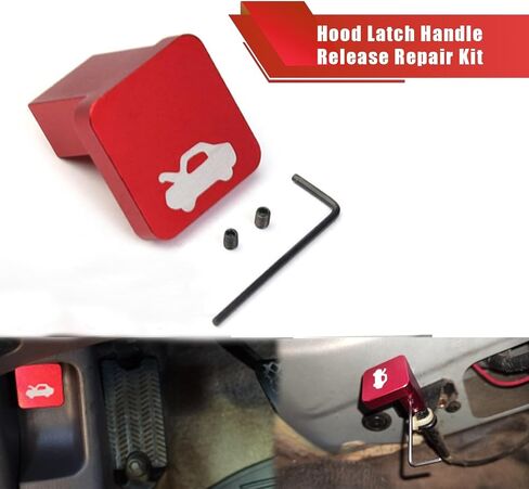ZKFAR 1 PC Hood Lock Control Switch, 1.16" x 1.16" x 1.06" Pin Hood Release Metal Handle Pull, Vehicle Service Tool, for Civic CR-V 1997-2006, Element 2003-2011, Ridgeline 2006-2014 (Black) in Saudi Arabia