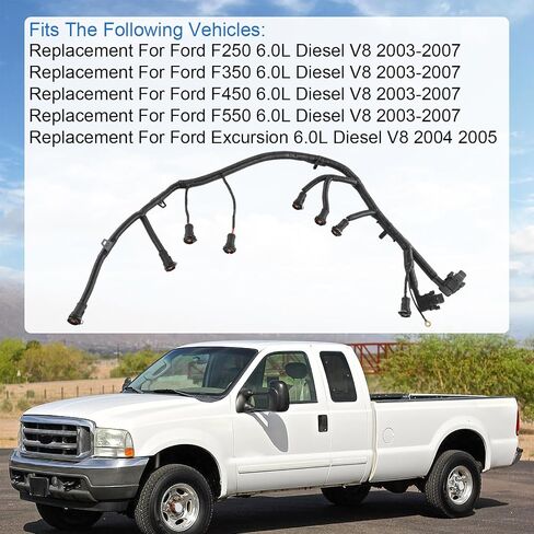 CARMOCAR FICM محرك حاقن الوقود كامل استبدال تسخير الأسلاك لفورد F250 F350 F450 F550 6.0L ديزل V8 2003-2007، رحلة 6.0L ديزل V8 2004 2005 يستبدل 5C3Z9D930A 5C3Z-9D930-A in Saudi Arabia
